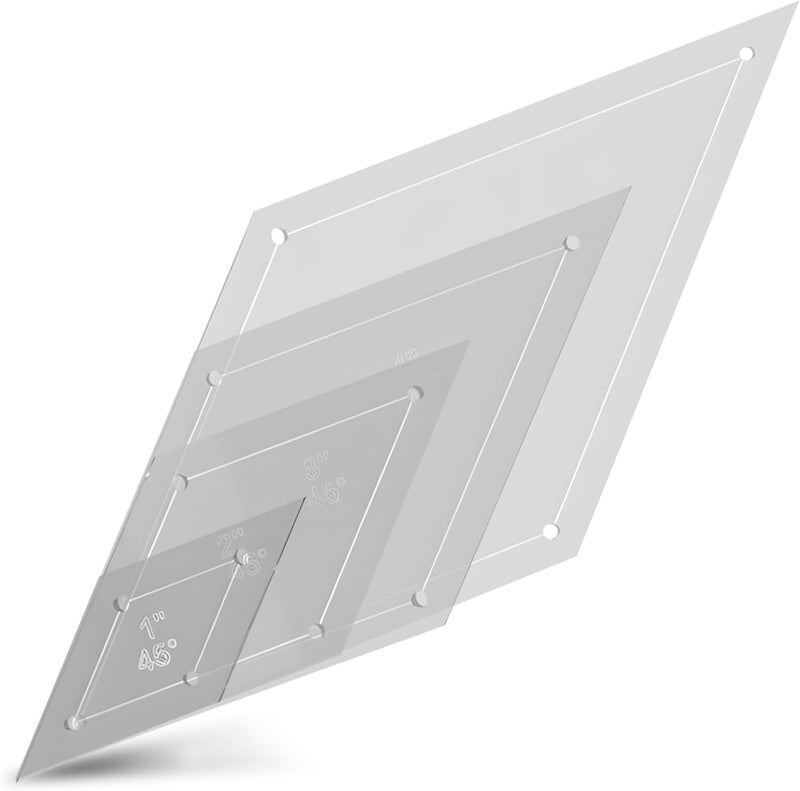 LaserThing Quilting Acrylic Template Set | Precision Tools for Quilting Enthusiasts | Diamond Design | Includes Sizes 4", 3", 2", 1" | 1/8 Clear Acrylic | 1/4" Seam Allowance for Accuracy - Image 2